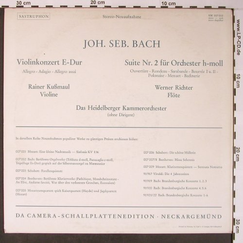 Bach,Johann Sebastian: Violinkonzert E-Dur/Suite h-moll, Sastruphon(SM 007 010), D,  - LP - L8654 - 7,50 Euro