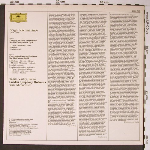 Rachmaninow,Sergej: Piano Concertos Nos. 1&2, D.Gr.(2530 717), UK, m--/m-,  - LP - L8662 - 6,00 Euro
