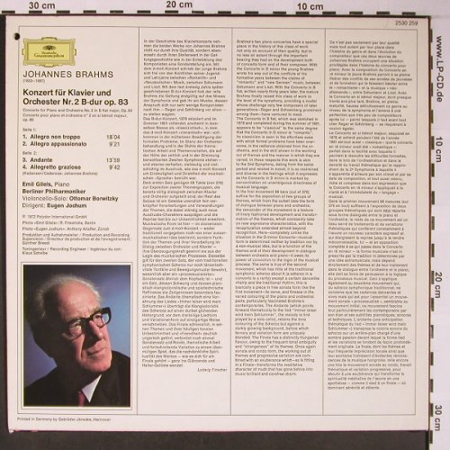 Brahms,Johannes: Klavierkonzert Nr.2 B-Dur op.83, Deutsche Gramophon(2530 259), D, co, 1972 - LP - L8666 - 7,50 Euro