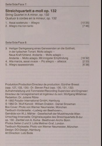 Beethoven,Ludwig van: Die Späten Streichquartette, Box, D.Gr.(2740 265), D, 1982 - 4LP - L8672 - 22,50 Euro