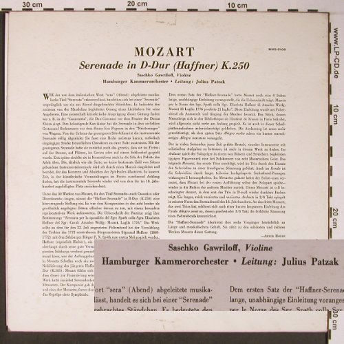 Mozart,Wolfgang Amadeus: Serenade in d-dur(Hafner) K.250, MMS(MMS-2106), ,  - LP - L8691 - 7,50 Euro