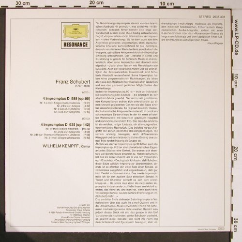 Schubert,Franz: Impromptus D. 899 & 935, Ri, D.Gr. Resonance(2535 331), D, 1966 - LP - L8692 - 5,00 Euro