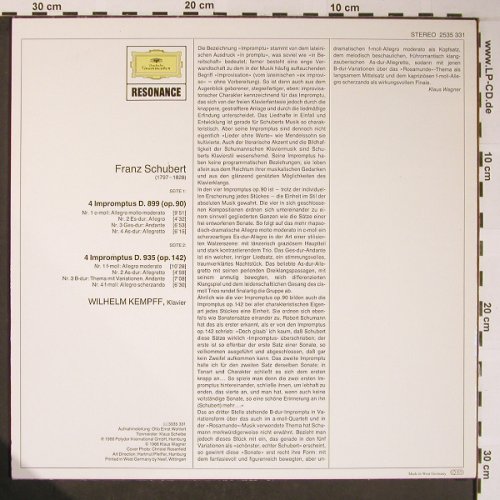 Schubert,Franz: Impromptus D. 899 & 935, Ri, D.Gr. Resonance (2535 331), D, 1966 Typ: LP Best.-Nr.: L8692 Preis: 5,00 Euro
