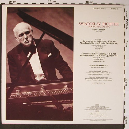 Schubert,Franz: Sonate Nr. 13&14,Tokyo Recital 1979, Melodia/Eurodisc (29 510 5), D, DSC, 1972 Typ: LP Best.-Nr.: L8699 Preis: 12,50 Euro