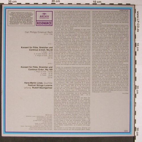 Bach,Carl Philipp Emanuel: Flötenkonzerte, Ri, Archiv Resonance(2547 021), D, Ri, 1968 - LP - L8733 - 5,00 Euro
