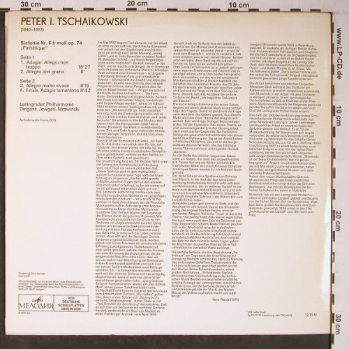 Tschaikowsky,Peter: Symphonie Nr.6 h-moll,op.74, Melodia/Eterna(8 26 725), DDR, 1975 - LP - L8747 - 7,50 Euro