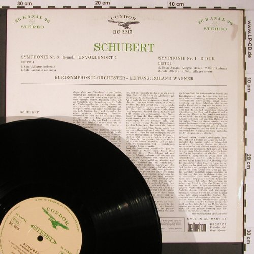Schubert,Franz: Symphony No.8 h-moll, Nr.1 d.dur, Condor/Bellaphon(BC 2215), D,  - LP - L8768 - 9,00 Euro