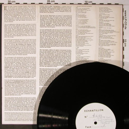 Bach,Johann Christoph Friedrich: Die Auferweckung Lazarus, Echantillon/Polygram (71284), F, 1979 Typ: LP Best.-Nr.: L8776 Preis: 20,00 Euro