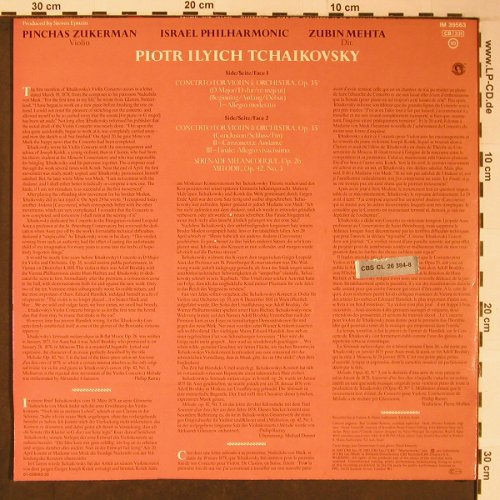 Tschaikowsky,Peter: Violinkonzert D-dur op.35, CBS Masterworks(IM 39563), NL, 1985 - LP - L8787 - 6,00 Euro