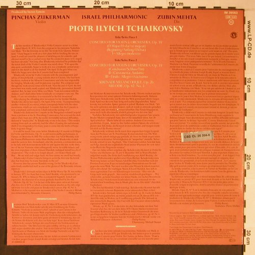Tschaikowsky,Peter: Violinkonzert D-dur op.35, CBS Masterworks (IM 39563), NL, 1985 Typ: LP Best.-Nr.: L8787 Preis: 6,00 Euro