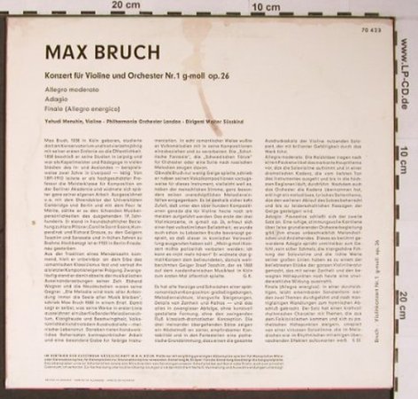 Bruch,Max: Violinkonzert g-moll op.26, m-/vg+, Electrola(E 70 423), D,  - 10inch - L8791 - 7,50 Euro