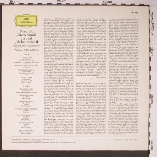 Yepes,Narciso: span.Gitarrenm.of.5 CenturiesVol.2, D.Gr. (139 366), D, Ri Typ: LP Best.-Nr.: L8799 Preis: 7,50 Euro