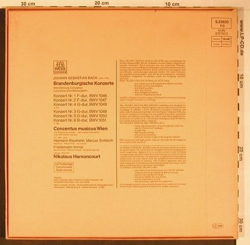 Bach,Johann Sebastian: 6 Brandenburgische Konzerte,Box, Telefunken (6.35620 FD), D, 1982 Typ: 2LP Best.-Nr.: L8826 Preis: 9,00 Euro