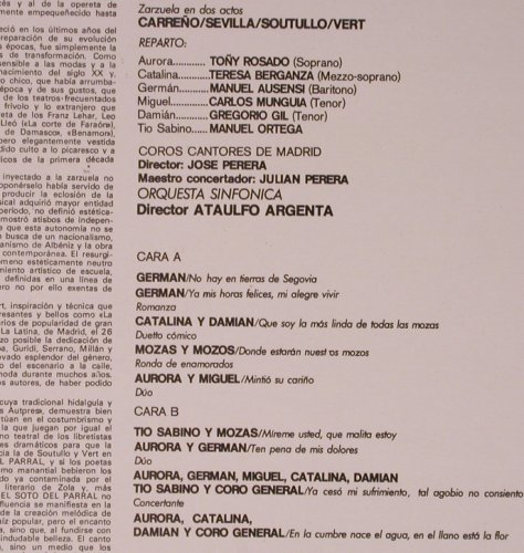 Carreno/Sevillia/Soutullo/Vert: La Del Soto del Parral, Columbia(C 30025), E,  - LP - L8831 - 7,50 Euro