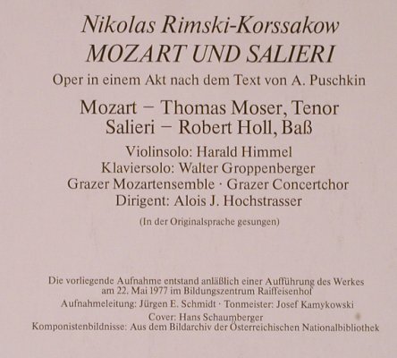 Rimsky-Korsakov,Nicolai: Mozart und Salieri, Preiser Records(SPR 3283), A, 1977 - LP - L8836 - 7,50 Euro