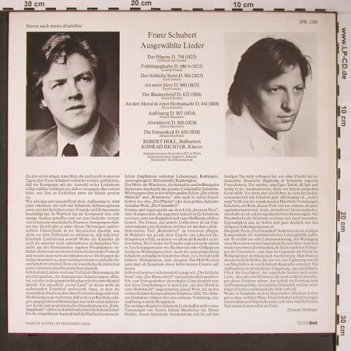 Schubert,Franz: Ausgewählte Lieder, Preiser Records (SPR 3288), A, 1977 Typ: LP Best.-Nr.: L8839 Preis: 7,50 Euro