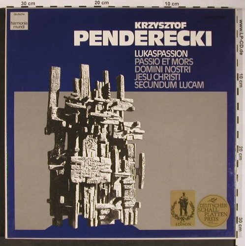 Penderecki,Krzycztof: Lukaspassion, Box, Harmonia Mundi (157-99 660/61), D, Ri Typ: 2LP Best.-Nr.: L8846 Preis: 14,00 Euro