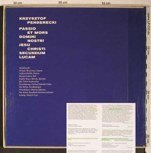 Penderecki,Krzycztof: Lukaspassion, Box, Harmonia Mundi (157-99 660/61), D, Ri Typ: 2LP Best.-Nr.: L8846 Preis: 14,00 Euro