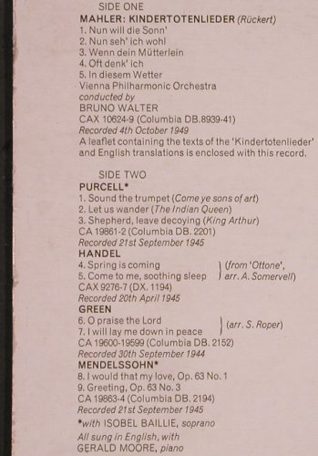 Ferrier,Kathleen: Sings Kindertotenlieder, m /vg+, EMI-HMV Treasury(HLM 7002), UK, Ri, 1972 - LP - L8851 - 6,00 Euro