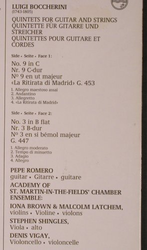 Boccherini,Luigi: Gitarrenquitette Nr.4,5 & 6,Club-Ed, Philips(9500 789), NL, 1980 - LP - L8855 - 6,00 Euro