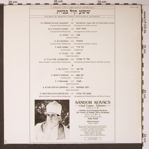 V.A.Liturgy of Dohany: Street Synagogue, Hungaroton(SLPD 18091), H, 1986 - LP - L8856 - 9,00 Euro