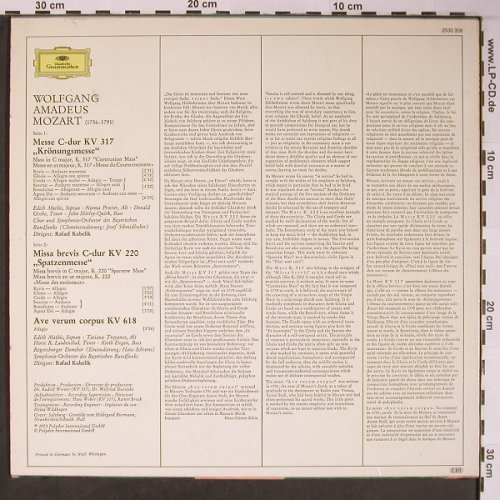 Mozart,Wolfgang Amadeus: Krönungsmesse/Missa Brevis/Ave Veru, Deutsche Gramophon (2530 356), D, 1973 Typ: LP Best.-Nr.: L8859 Preis: 6,00 Euro