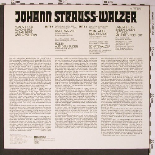 V.A.Johan Strauss: von Schönberg,Berg,Webern, Harmonia Mundi(065-99 731), D, 1978 - LP - L8876 - 7,50 Euro