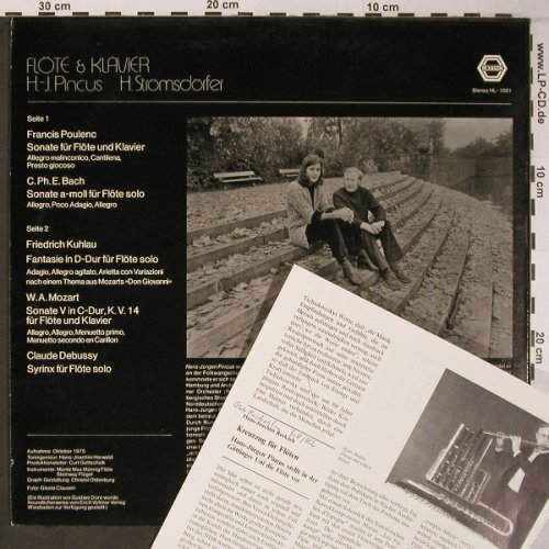 V.A.Flöte & Klavier: Poulenc,Bach,Kuhlau,Mozart,Debussy, Hexagon(HL-1001), D, 1975 - LP - L8878 - 12,50 Euro