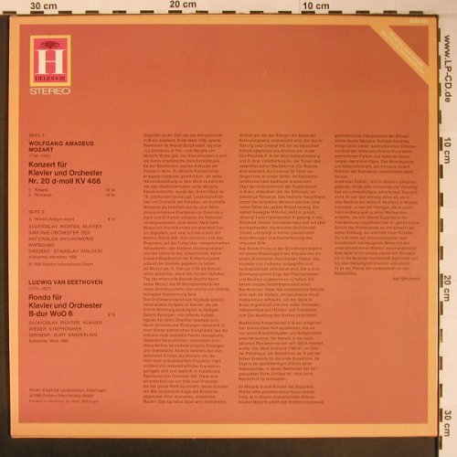 Mozart,Wolfgang Amadeus / Beethoven: Klavierkonzert Nr.20/ Rondo..Wo0 6, Heliodor (2548 106), D Typ: LP Best.-Nr.: L8882 Preis: 7,50 Euro