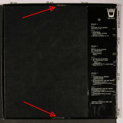 Schubert,Franz: L'Œuvre Pour Piano à Quatre Mains, Arion, m-/vg+ (ARN 336 011), F,Box,Vol1, 1977 Typ: 3LP Best.-Nr.: L8889 Preis: 20,00 Euro