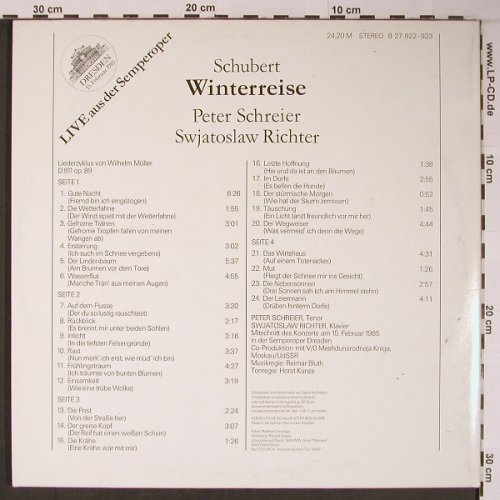 Schubert,Franz: Winterreise, Foc,Live Semperoper, Eterna (8 27 922-923), DDR, 1985 Typ: 2LP Best.-Nr.: L8894 Preis: 14,00 Euro