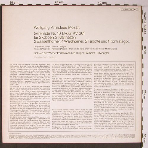 Mozart,Wolfgang Amadeus: Serenade für 13 Bläser KV 361, Dacapo (C 047-01 244 M), D, Ri Typ: LP Best.-Nr.: L8897 Preis: 7,50 Euro