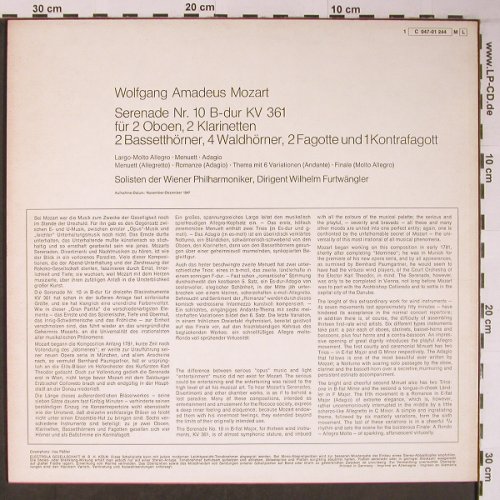 Mozart,Wolfgang Amadeus: Serenade für 13 Bläser KV 361, Dacapo(C 047-01 244 M), D, Ri,  - LP - L8897 - 7,50 Euro