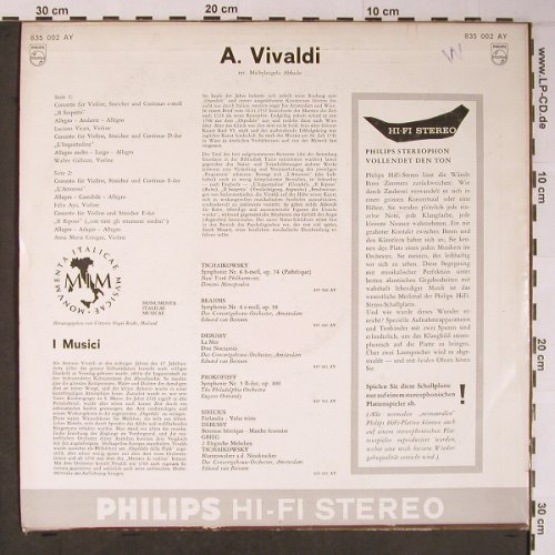 Vivaldi,Antonio: 4 Concerti con titoli, Philips (835 002 AY), NL,m-/VG-, 1958 Typ: LP Best.-Nr.: L8903 Preis: 15,00 Euro