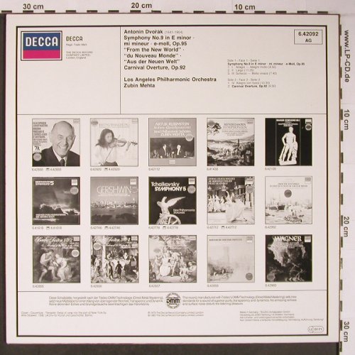 Dvorak,Antonin: Symphonie Nr.9 e-moll op.95,op.92, Ddecca (6.42092 AG), D, Ri, 1983 Typ: LP Best.-Nr.: L8907 Preis: 5,00 Euro