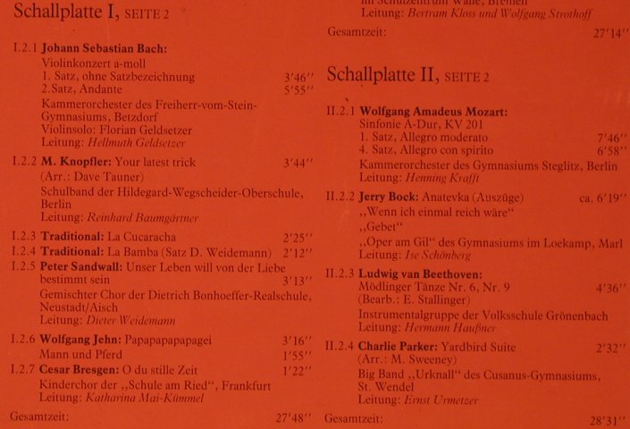 V.A.Schulen musizieren: 4. Bundesbegegnung Gütersloh 1987, VDS / WDR(B-9808/9), D, Foc,  - LP - L8918 - 9,00 Euro