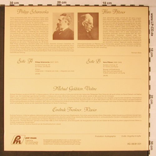 Scharwenka,Philipp / Hans Pfitzner: Sonate op.110 / Sonate op.27, pair music (AG 06 81 001), D Typ: LP Best.-Nr.: L8919 Preis: 20,00 Euro