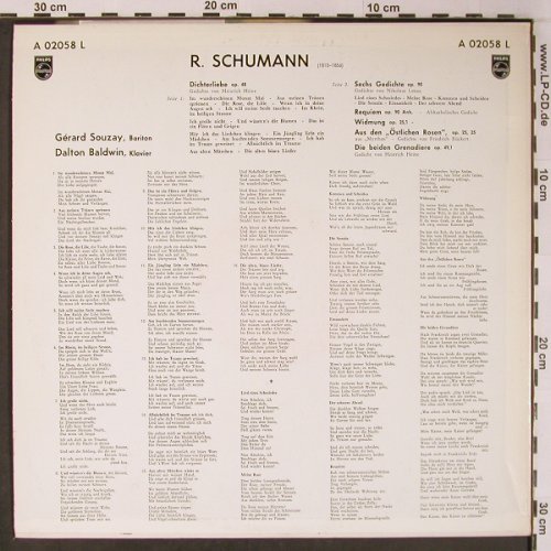 Schumann,Robert: Dicherliebe 6 Gedichte op.90,Requie, Philips 33 1/3 (A 02058 L), NL, Mono Typ: LP Best.-Nr.: L8925 Preis: 12,50 Euro