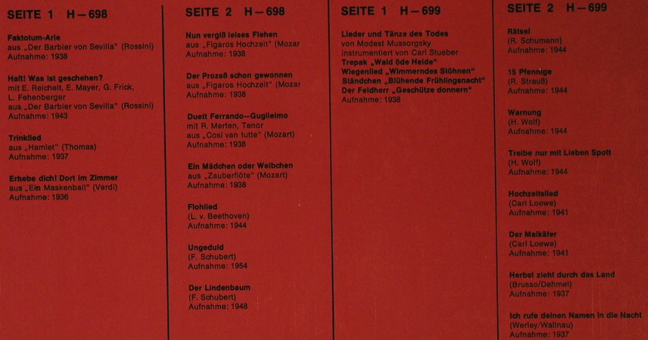 Schellenberg,Arno: Das Goldene Buch der Großen Stimmen, Historia (H-698/699), D,BandNr23 Typ: 2LP Best.-Nr.: L8930 Preis: 9,00 Euro