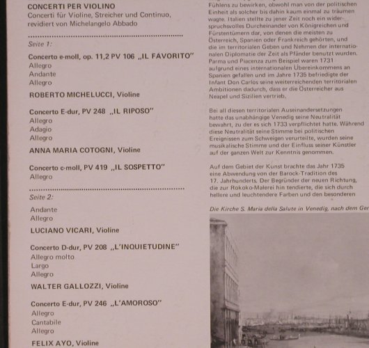 Vivaldi,Antonio: Concerti per Violino, Philips(6580 007), NL, 1970 - LP - L8938 - 9,00 Euro