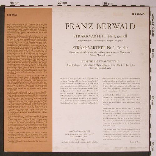 Berwald,Franz: Stråkkvartett Nr.1 g-moll.Nr.2 ess-, Telestar/Teldec(TRS 11 040), D,  - LP - L8959 - 9,00 Euro