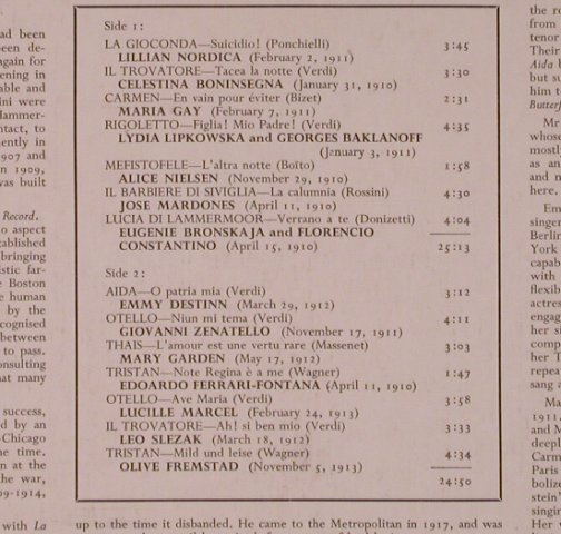V.A.Boston Opera Company: 1909-1914,hist rec.Columbia Arch., CBS (BRG 72379), UK Typ: LP Best.-Nr.: L8960 Preis: 9,00 Euro