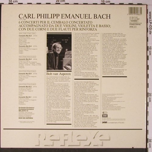 Bach,Carl Philipp Emanuel: Hamburger Cembalokonzerte, Foc, EMI Reflexe(1434863), D, co, 1983 - 2LP - L8973 - 17,50 Euro