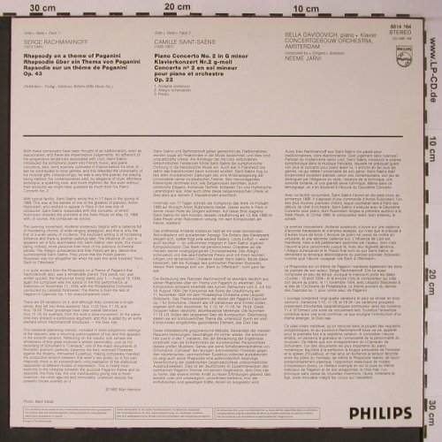 Saint-Saens,Camille / Rachmaninoff: Piano Concerto No.2/Rapsod.Paganini, Philips (6514 164), NL Typ: LP Best.-Nr.: L8988 Preis: 7,50 Euro