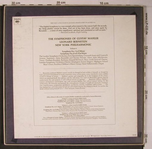 Mahler,Gustav: The Symphonies of Vol.4,No.7&8,Box, Columbia(M4X 31441), US, Ri, 1972 - 4LP - L9021 - 22,50 Euro