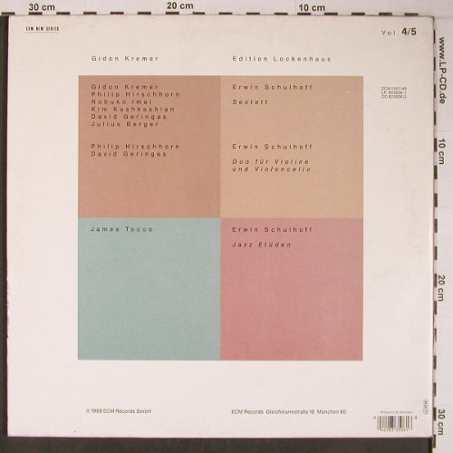Kremer,Gidon: Edition Lockenhaus Vol. 4/5, Foc, ECM (ECM 1347/48), D, 1988 Typ: 2LP Best.-Nr.: L9040 Preis: 25,00 Euro