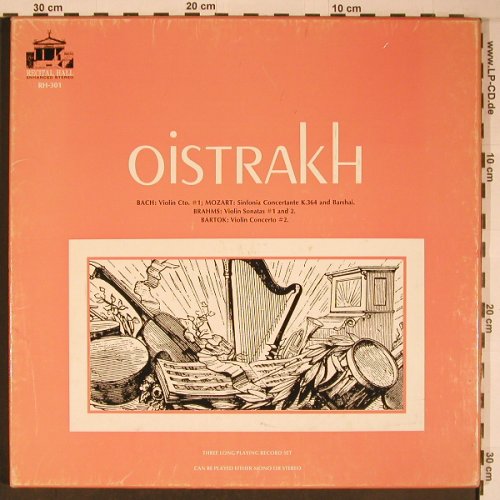 Oistrach,David: Bach: Violin cto.#1.Mozart:k364, Recital Hall(RH-301), US,vg+/vg+,  - 3LP - L9066 - 15,00 Euro