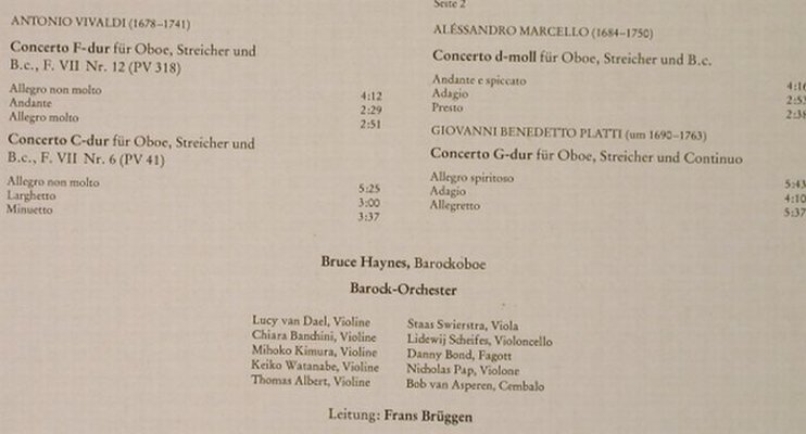 V.A.Concerti per Oboe,Archi e Cemb.: Vivaldi / Marcello / Platti, Foc, RCA (32 234-7), D, 1981 Typ: LP Best.-Nr.: L9072 Preis: 7,50 Euro