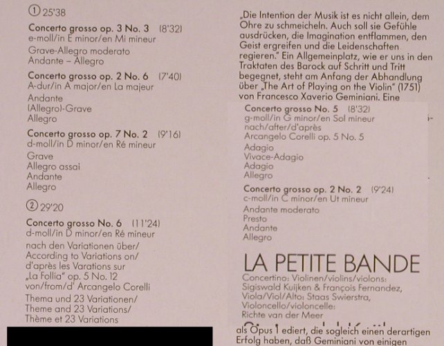 Geminiani,Francesco: 6 Concerti Grossi, Club Ed., EMI/Harmonia Mundi(14 651 4), D, 1987 - LP - L9083 - 9,00 Euro