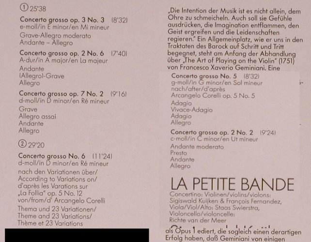 Geminiani,Francesco: 6 Concerti Grossi, Club Ed., EMI/Harmonia Mundi (14 651 4), D, 1987 Typ: LP Best.-Nr.: L9083 Preis: 9,00 Euro